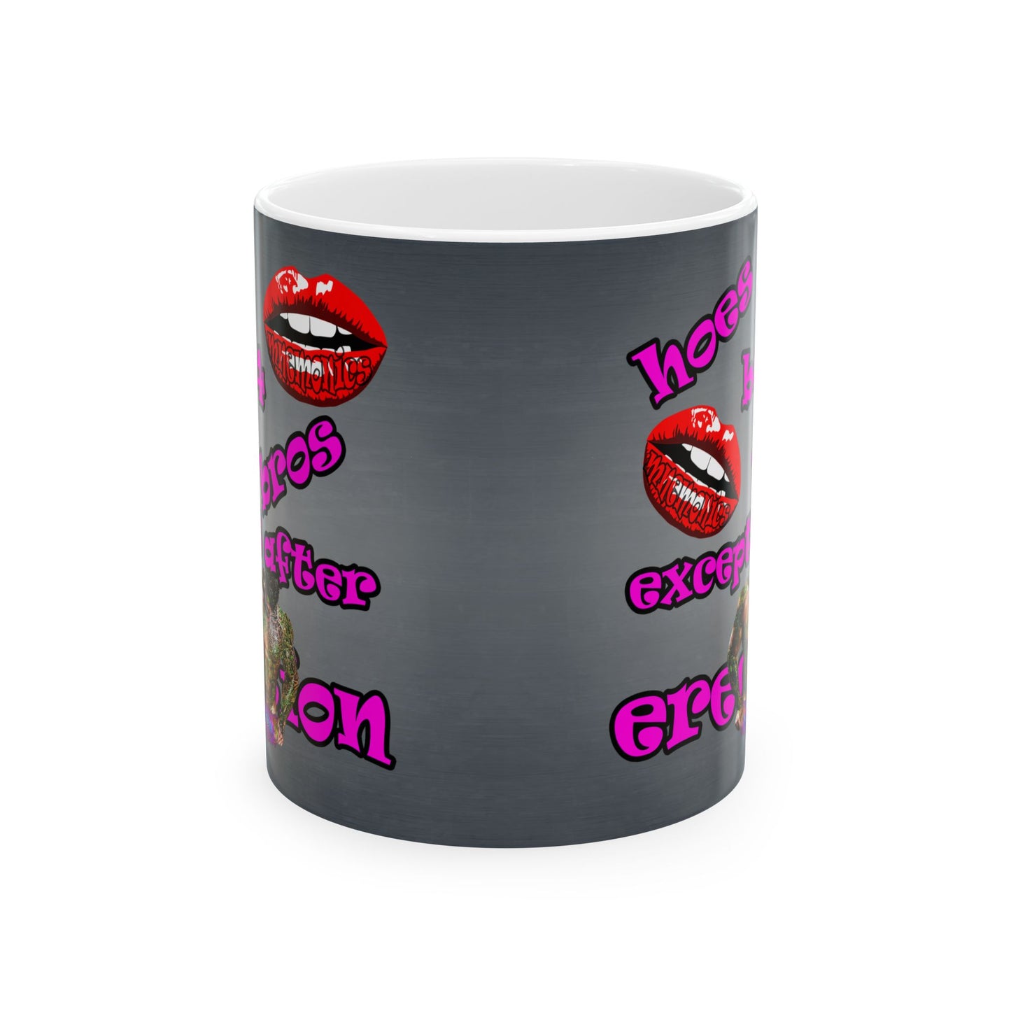 hoes b4 bros - White Mug (grey-light grey)