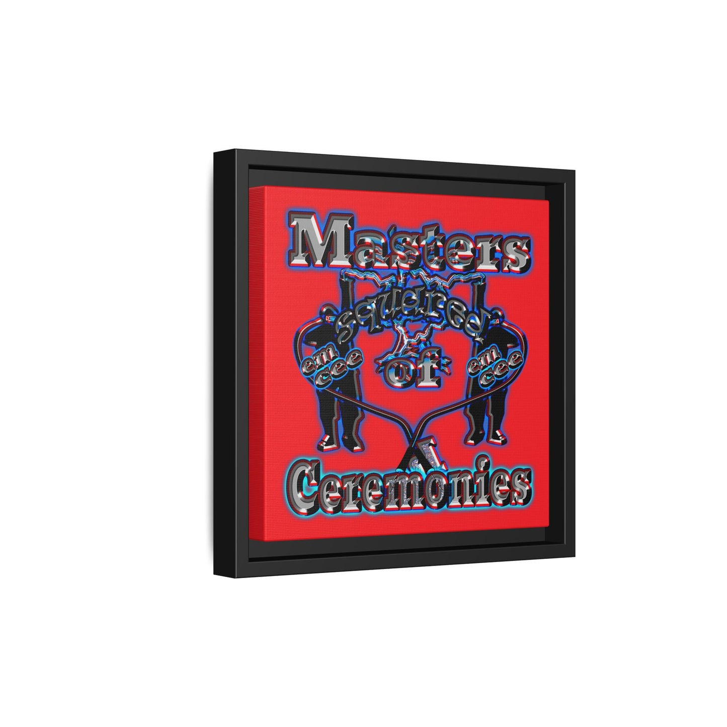 em cee squared - framed canvas art (red)