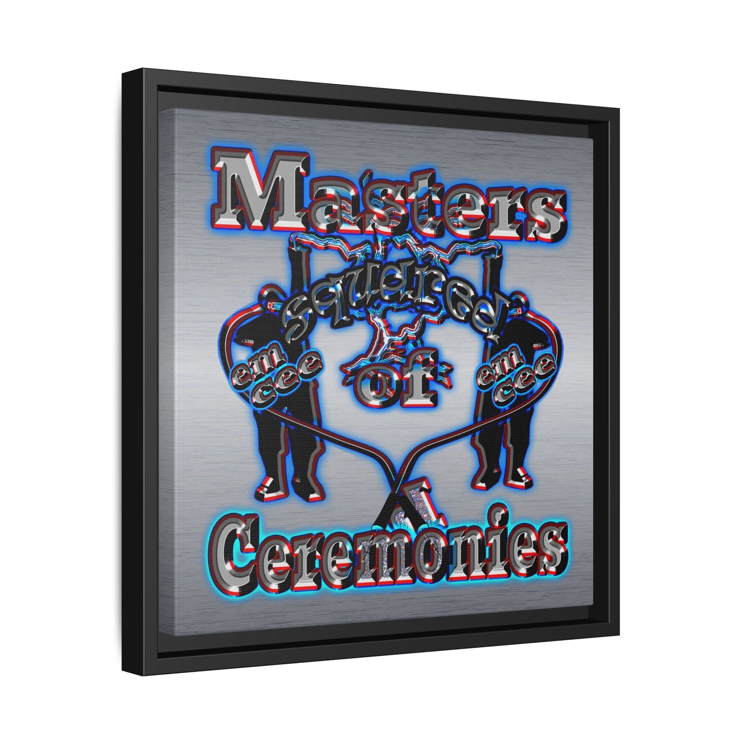 em cee squared - framed canvas art (brushed nickel)