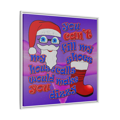 santa's shoes - framed canvas art (purple-pink wave)