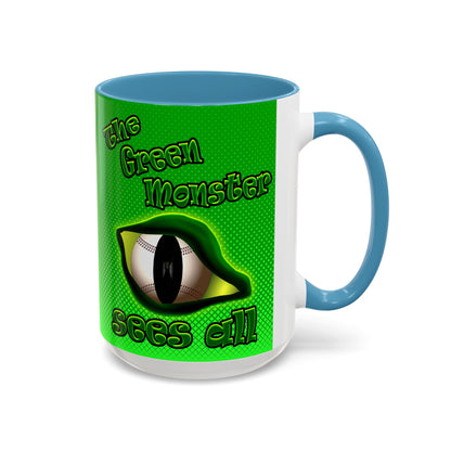 green monster - Accent Mug (logo green)