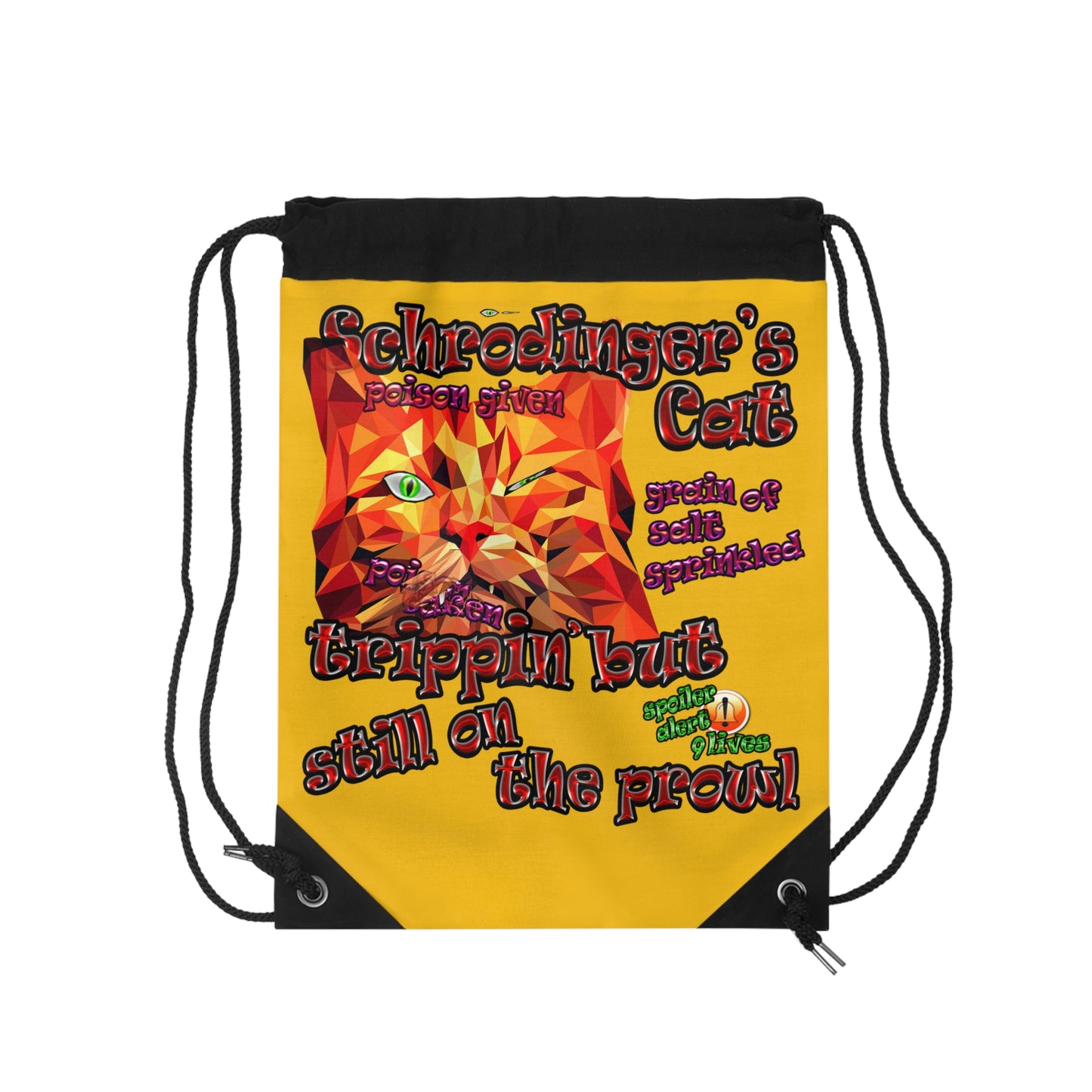 schrodinger's cat - Drawstring Bag (yellow)