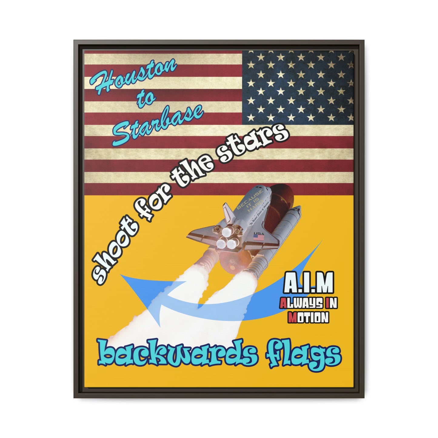 shoot for the stars - framed canvas art (yellow)