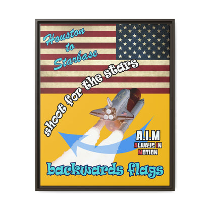 shoot for the stars - framed canvas art (yellow)