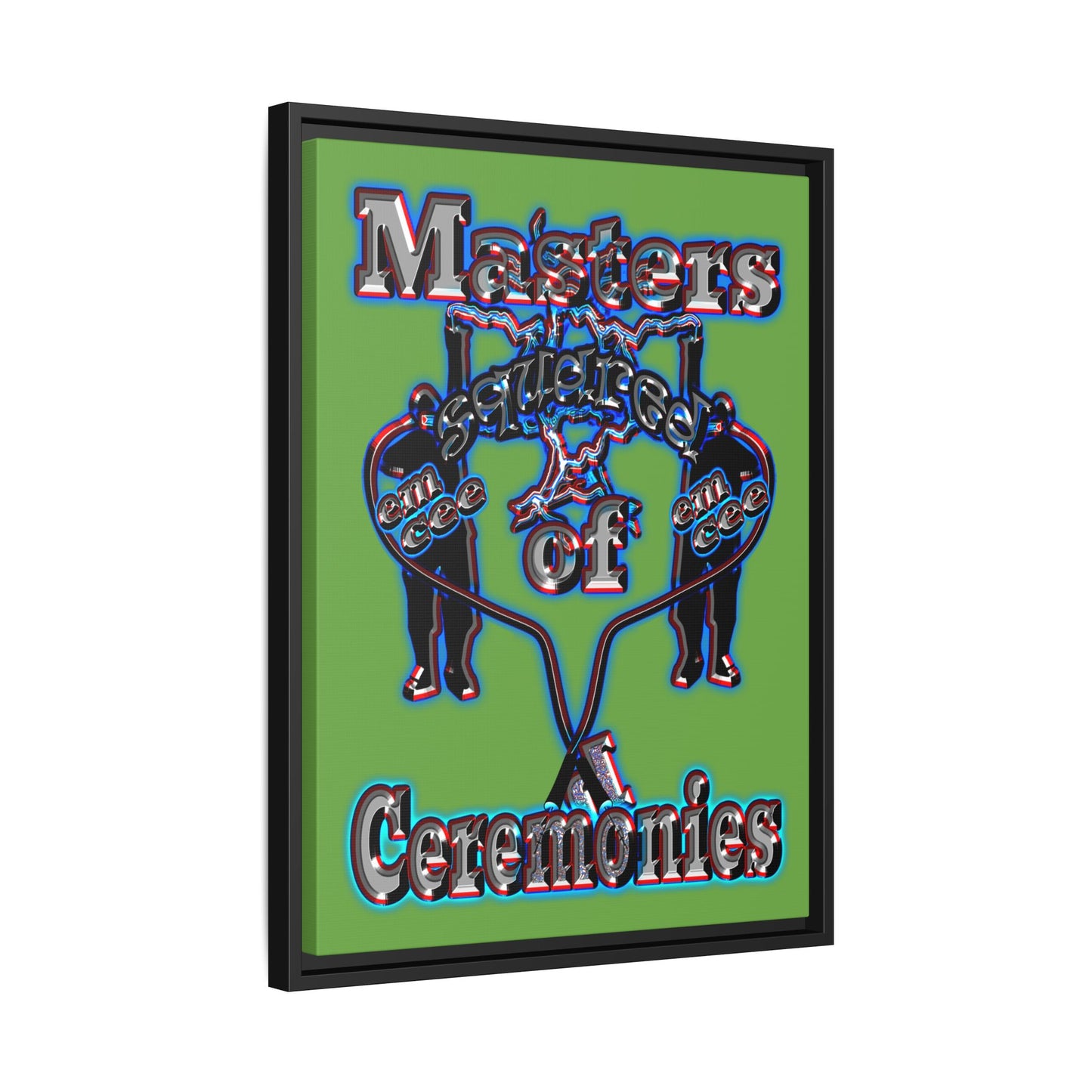 em cee squared - framed canvas art (green)