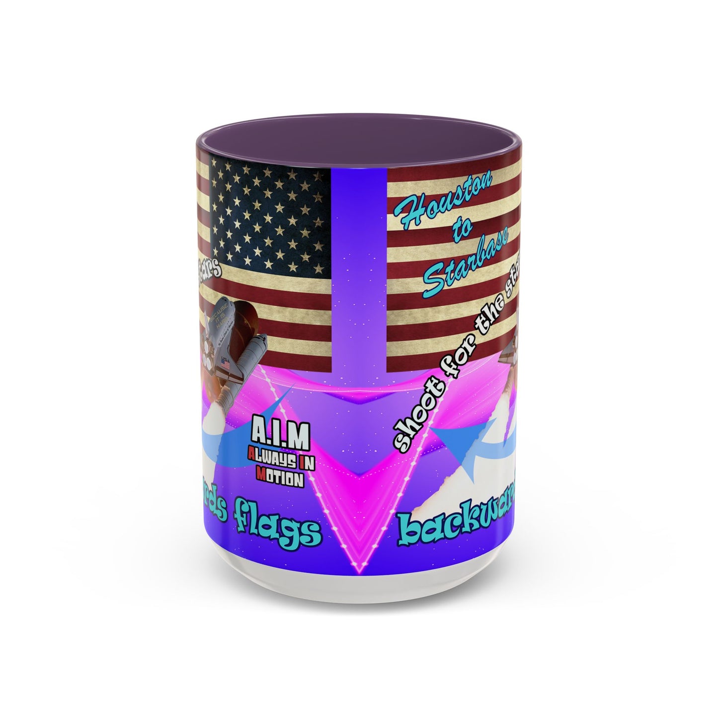 shoot for the stars - Accent Mug (purple-pink wave)