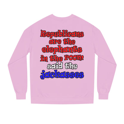 donkeys and elephants - Unisex Crew Neck Sweatshirt