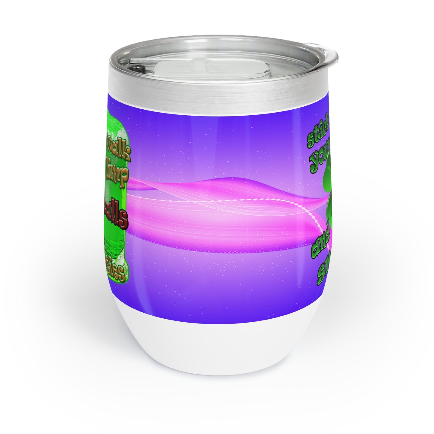 celtics logo - Chill Wine Tumbler (purple-pink wave)