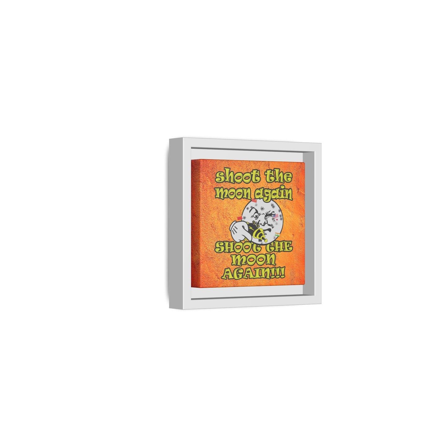 shoot the moon again - framed canvas art (burnt orange)