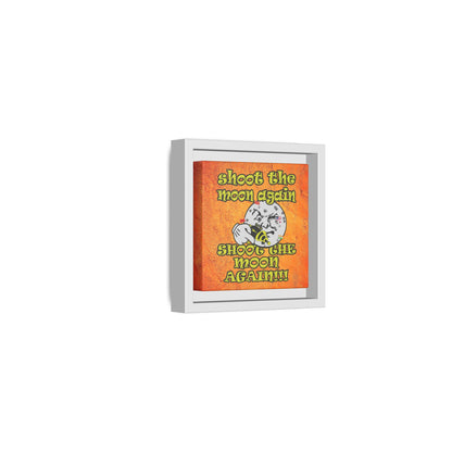 shoot the moon again - framed canvas art (burnt orange)