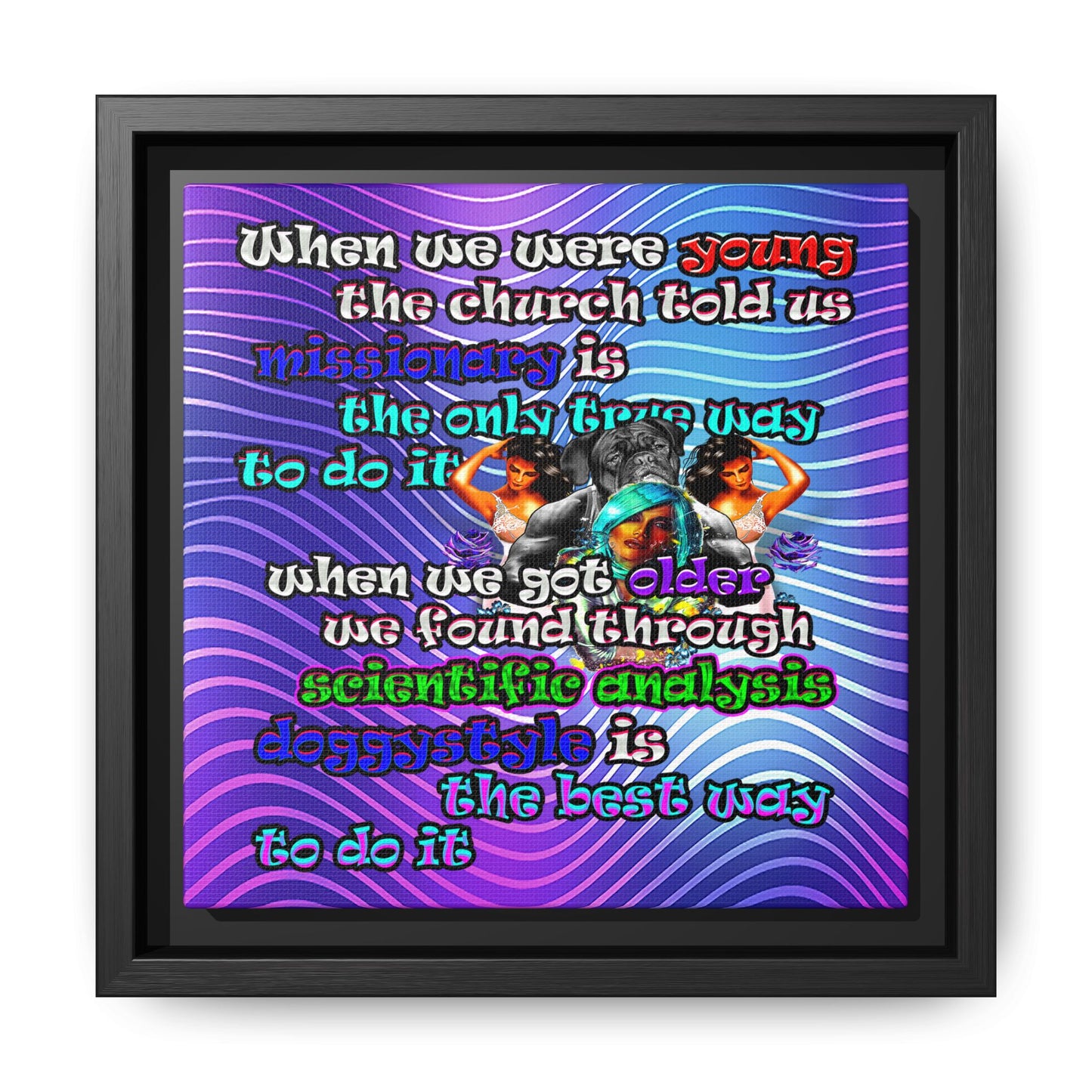 doggystyle - framed canvas art (purple wave)