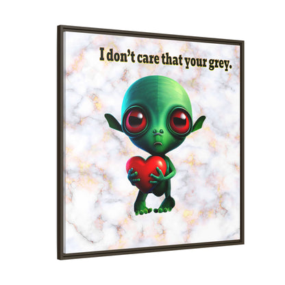 I don't care that your grey - framed canvas art (white marble)