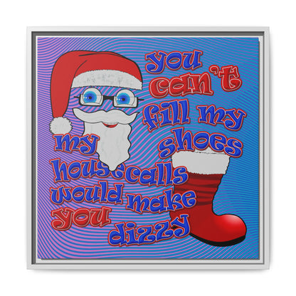 santa's shoes - framed canvas art (light blue-purple wave)