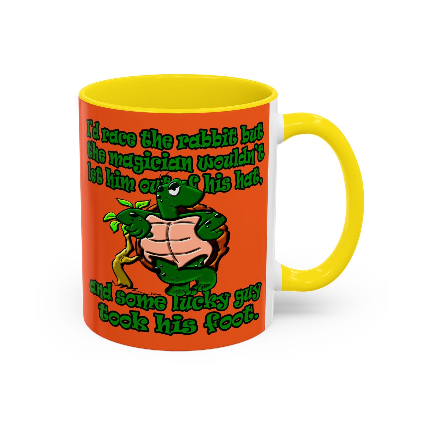 turtle race - Accent Mug (orange)