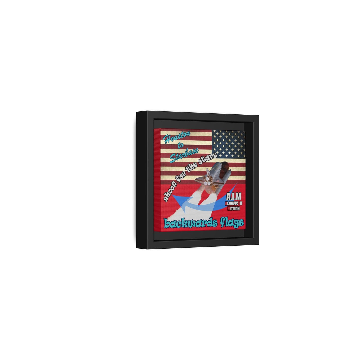 shoot for the stars - framed canvas art (dark red)