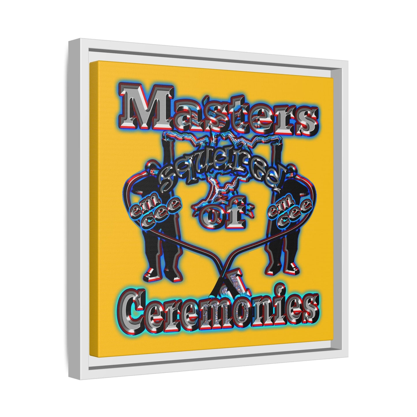 em cee squared - framed canvas art (yellow)