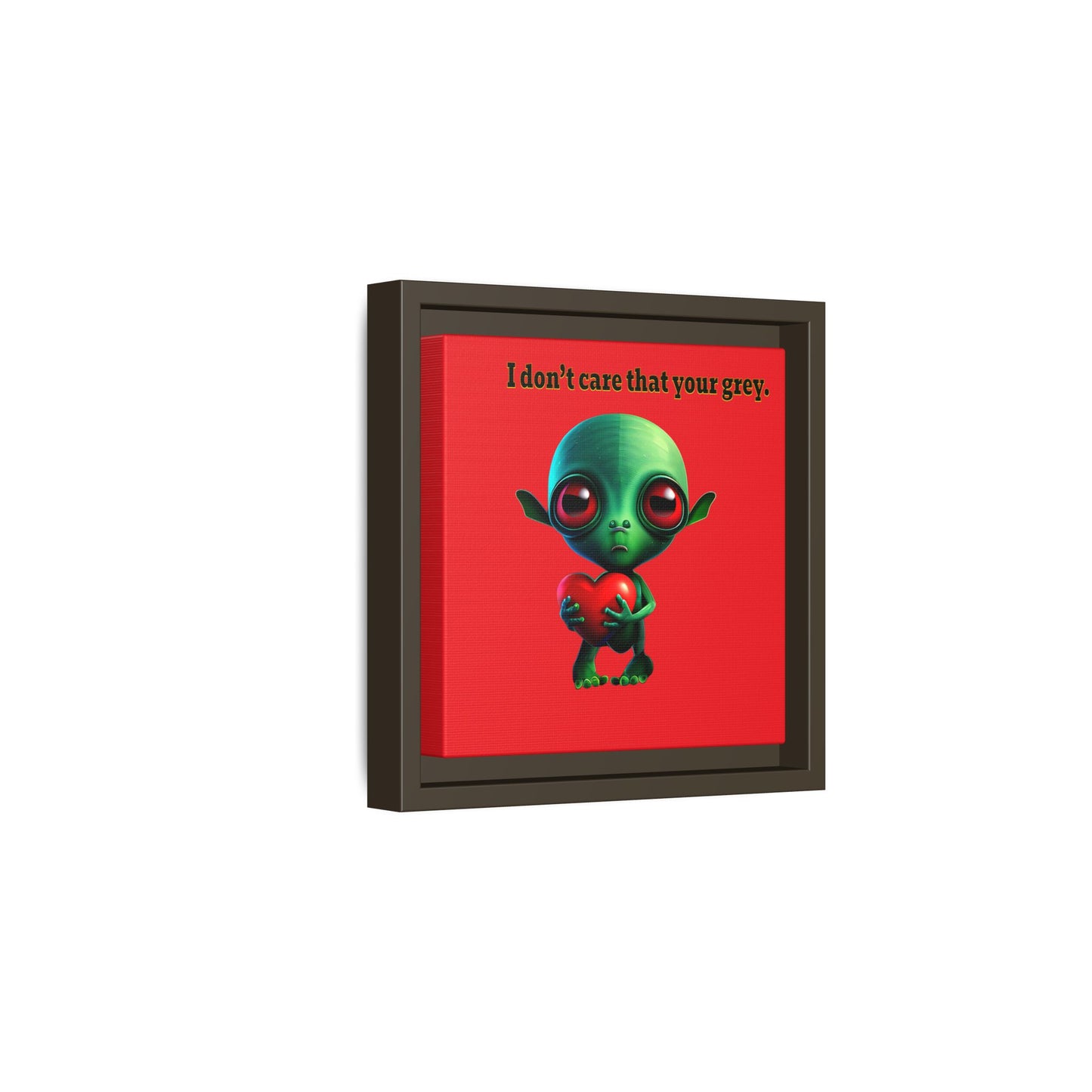 I don't care that your grey - framed canvas art (red)