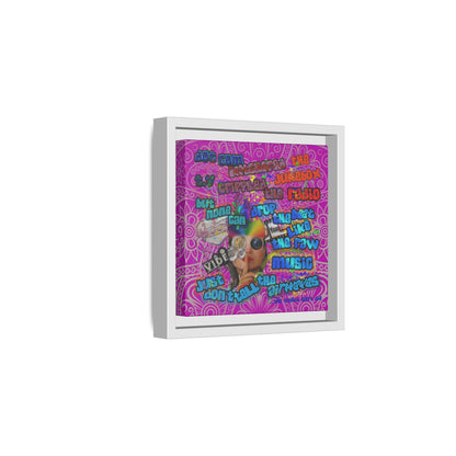 drop the beat - framed canvas art (pink swirl)