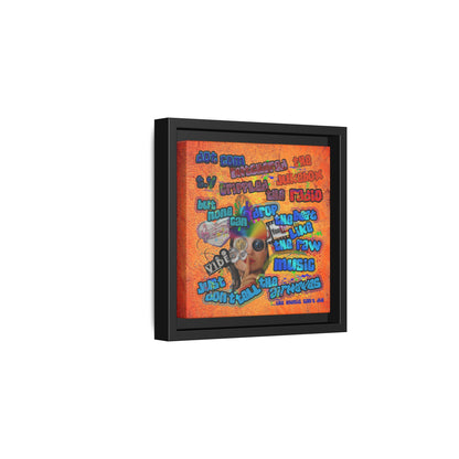 drop the beat - framed canvas art (burnt orange)