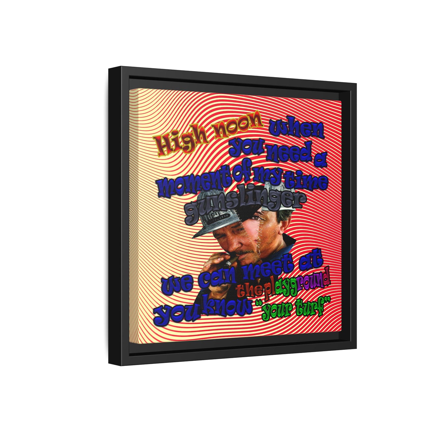 high noon - framed canvas art (yellow-orange wave)