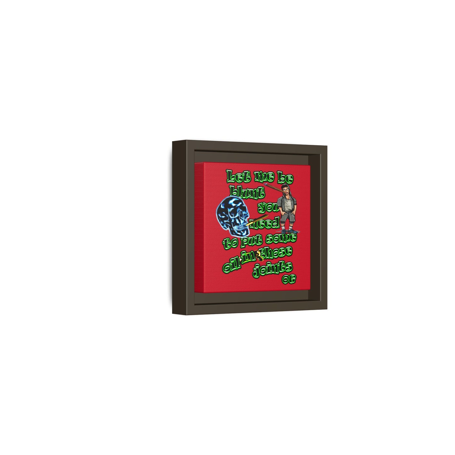 og - framed canvas art (dark red)