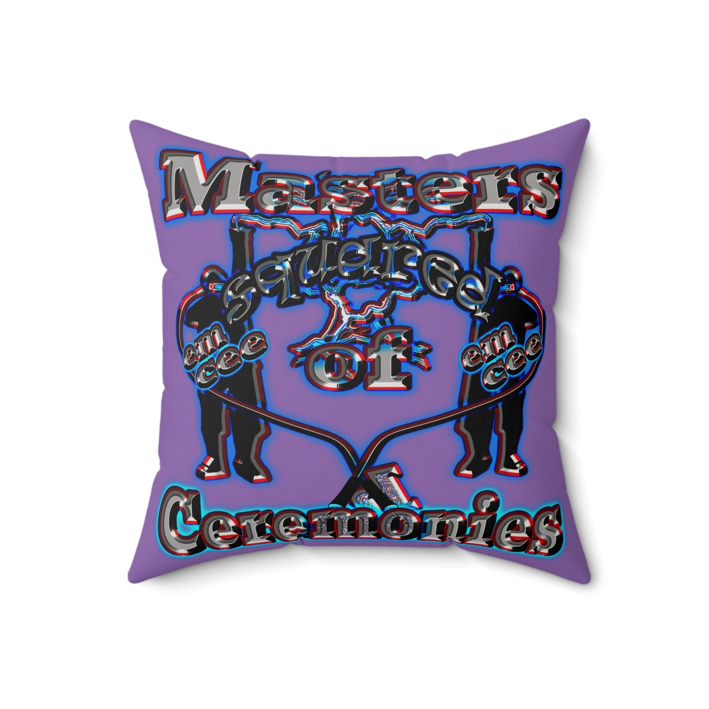 em cee squared - Faux Suede Square Pillow - (light purple)