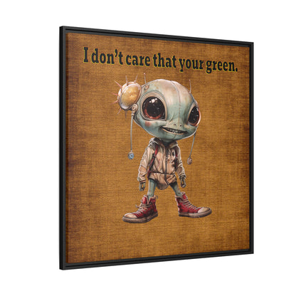 I don't care that your green - framed canvas art (brown papyrus)