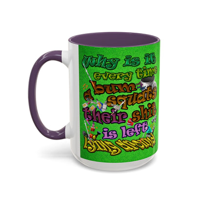 the bum's shit - Accent Mug (green turf)