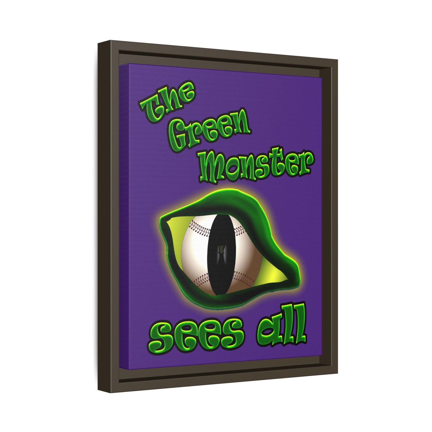 green monster - framed canvas art (purple)