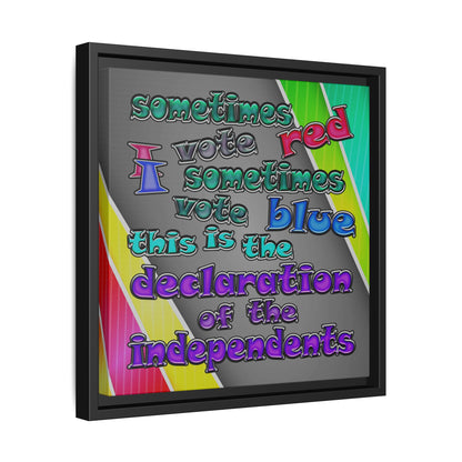 declaration of the independents - framed canvas art (rainbow split)