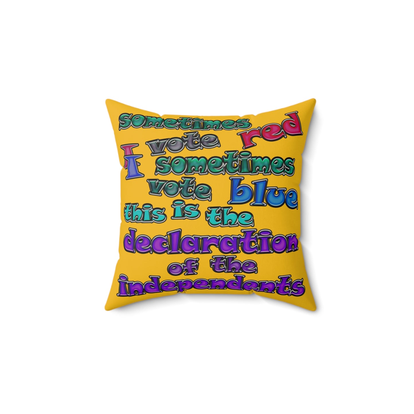 declaration of the independents - Faux Suede Square Pillow - (yellow)