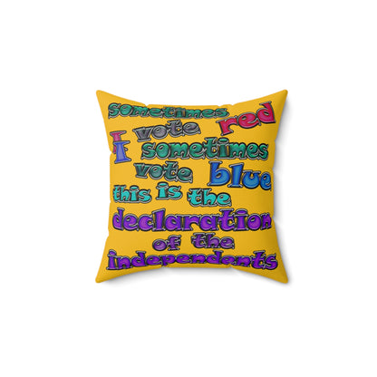 declaration of the independents - Faux Suede Square Pillow - (yellow)