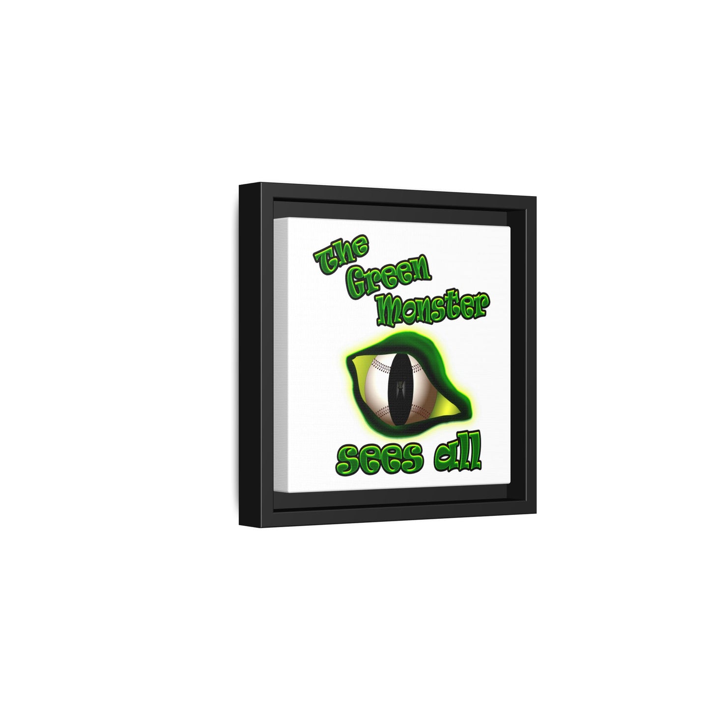 green monster - framed canvas art (white)