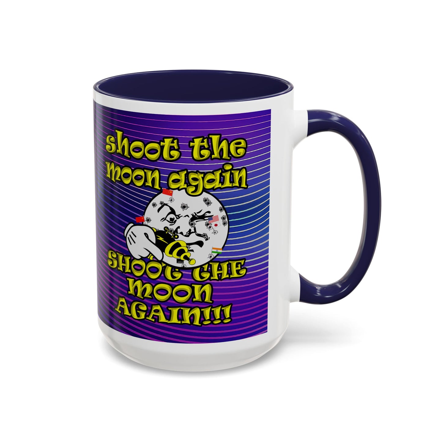shoot the moon again - Accent Mug (purple wave)