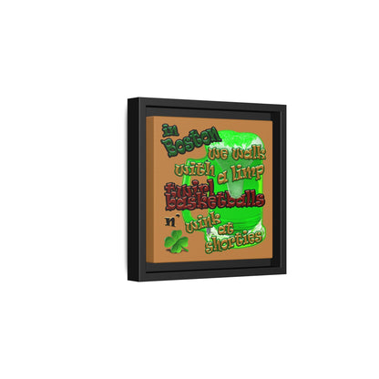 celtics logo - framed canvas art (light brown)