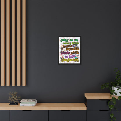 the bum's shit - framed canvas art (white marble)