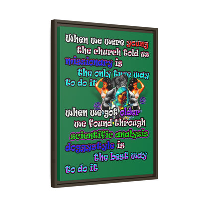 doggystyle - framed canvas art (dark green)