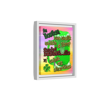 celtics logo - framed canvas art (color blur)