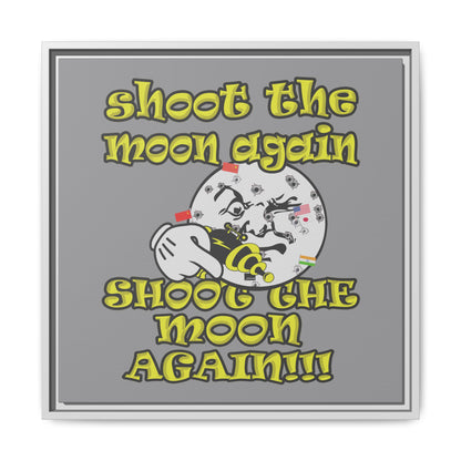shoot the moon again - framed canvas art (grey)