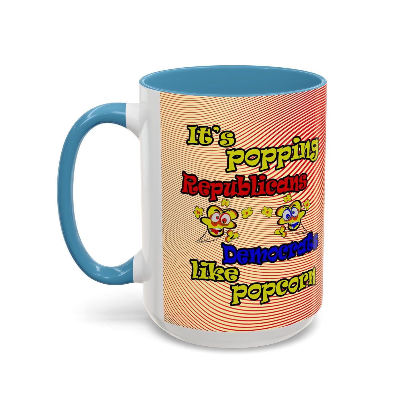 popping like popcorn - Accent Mug (yellow-orange wave)