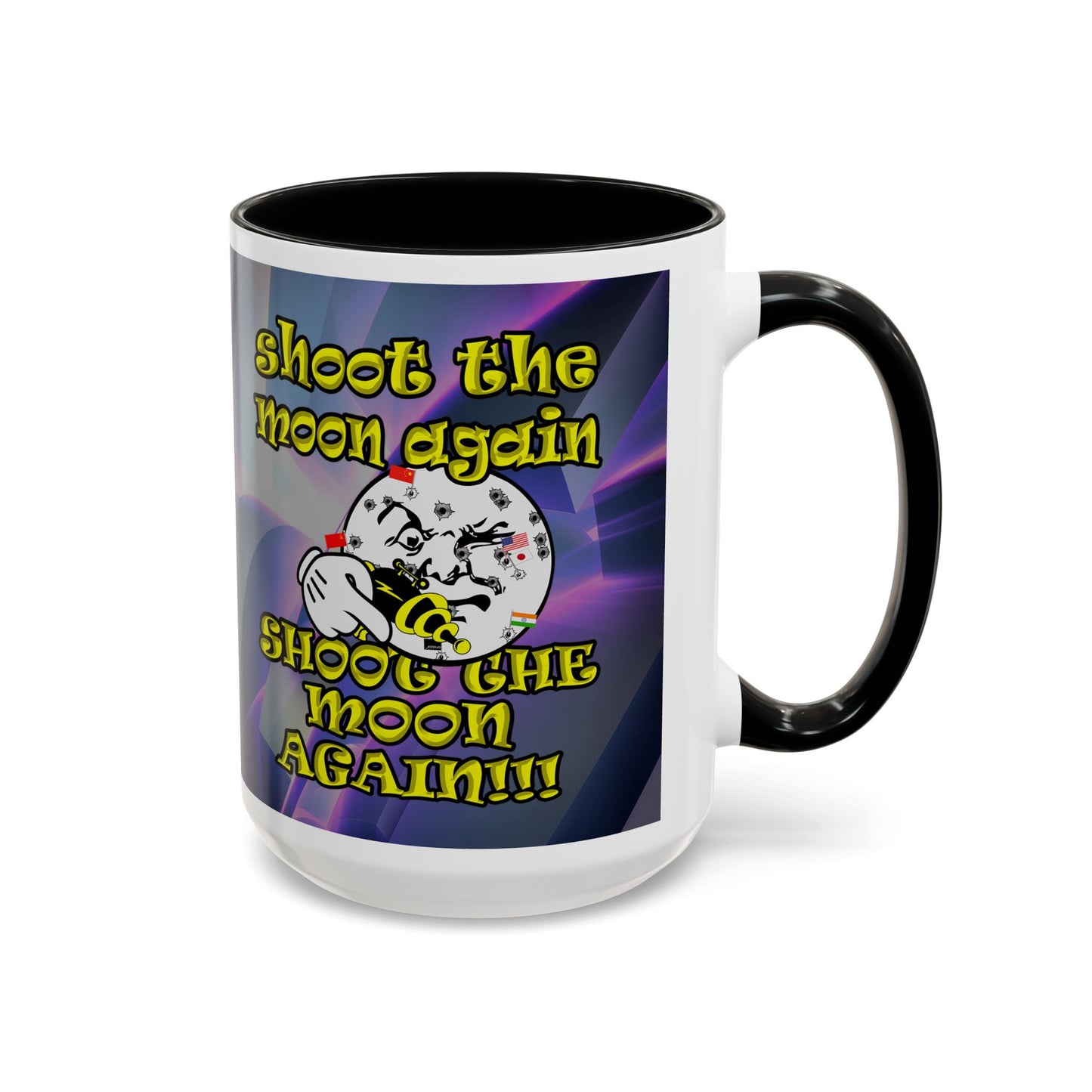 shoot the moon again - Accent Mug (grey-pink wave)