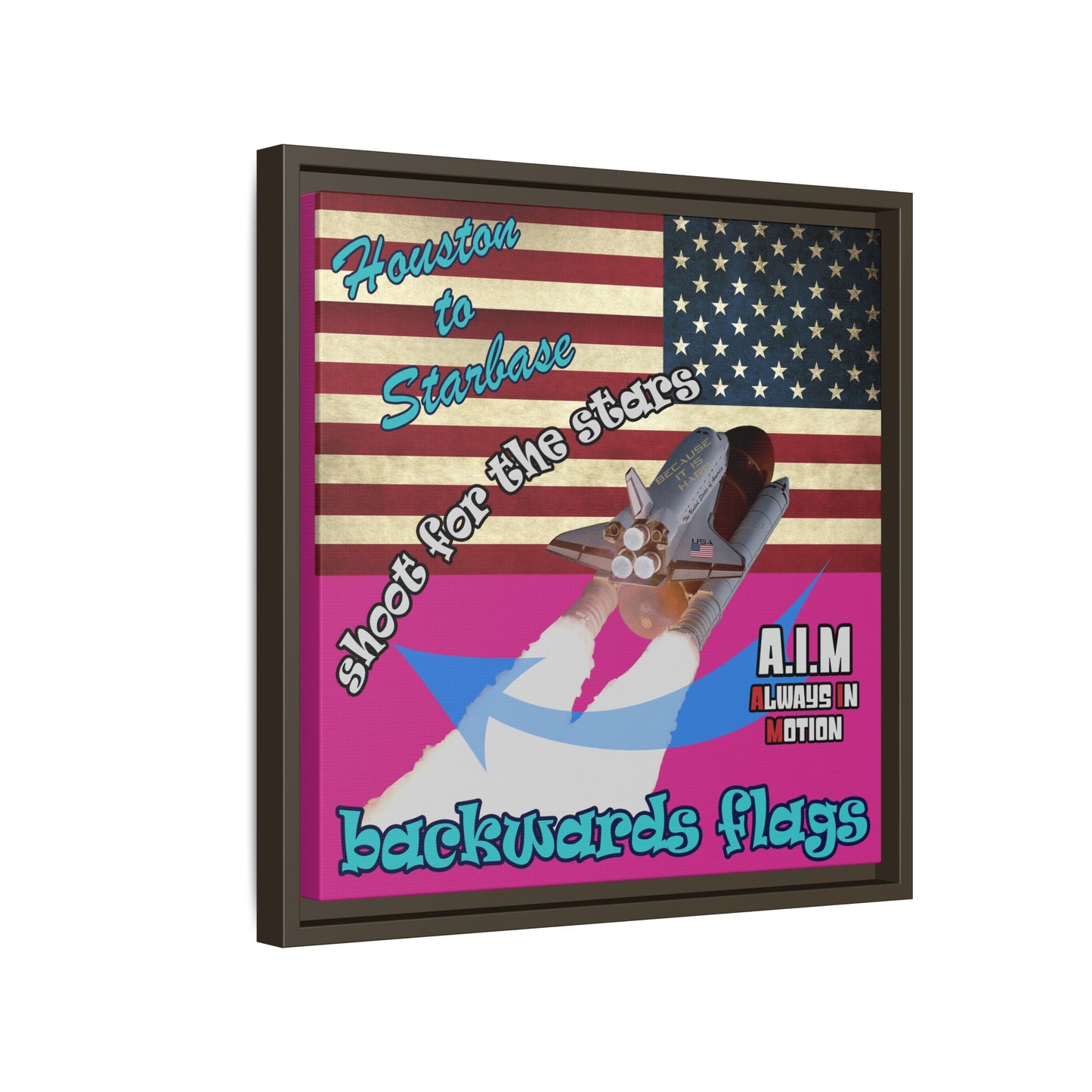 shoot for the stars - framed canvas art (pink)