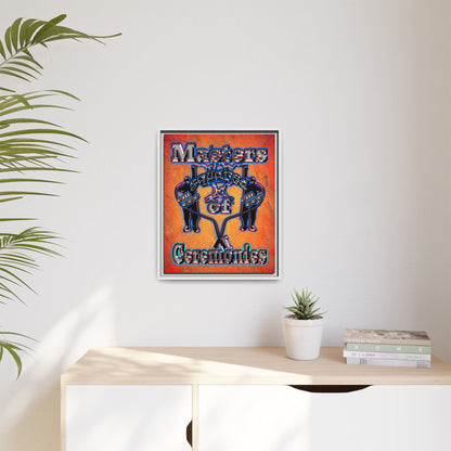 em cee squared - framed canvas art (burnt orange)