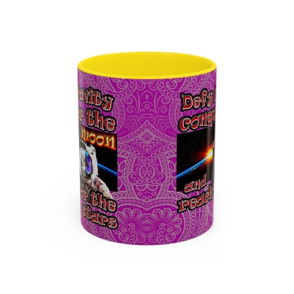 defy conquer reach - Accent Mug (pink swirl)