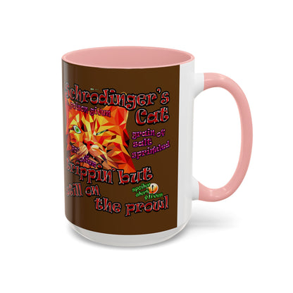 schrodinger's cat - Accent Mug (brown)