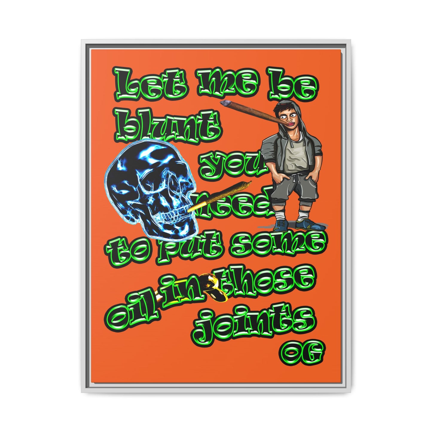 og - framed canvas art (orange)