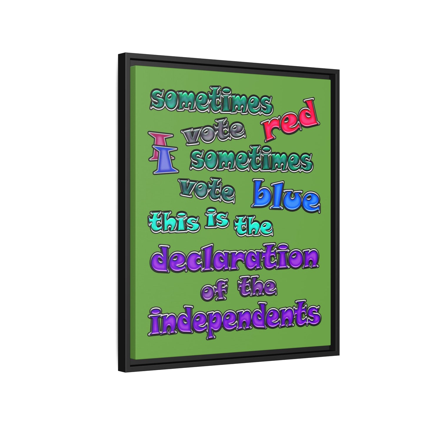 declaration of the independents - framed canvas art (green)