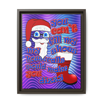 santa's shoes - framed canvas art (purple wave)