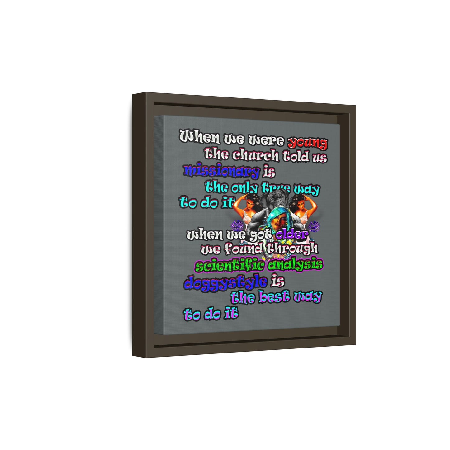 doggystyle - framed canvas art (dark grey)