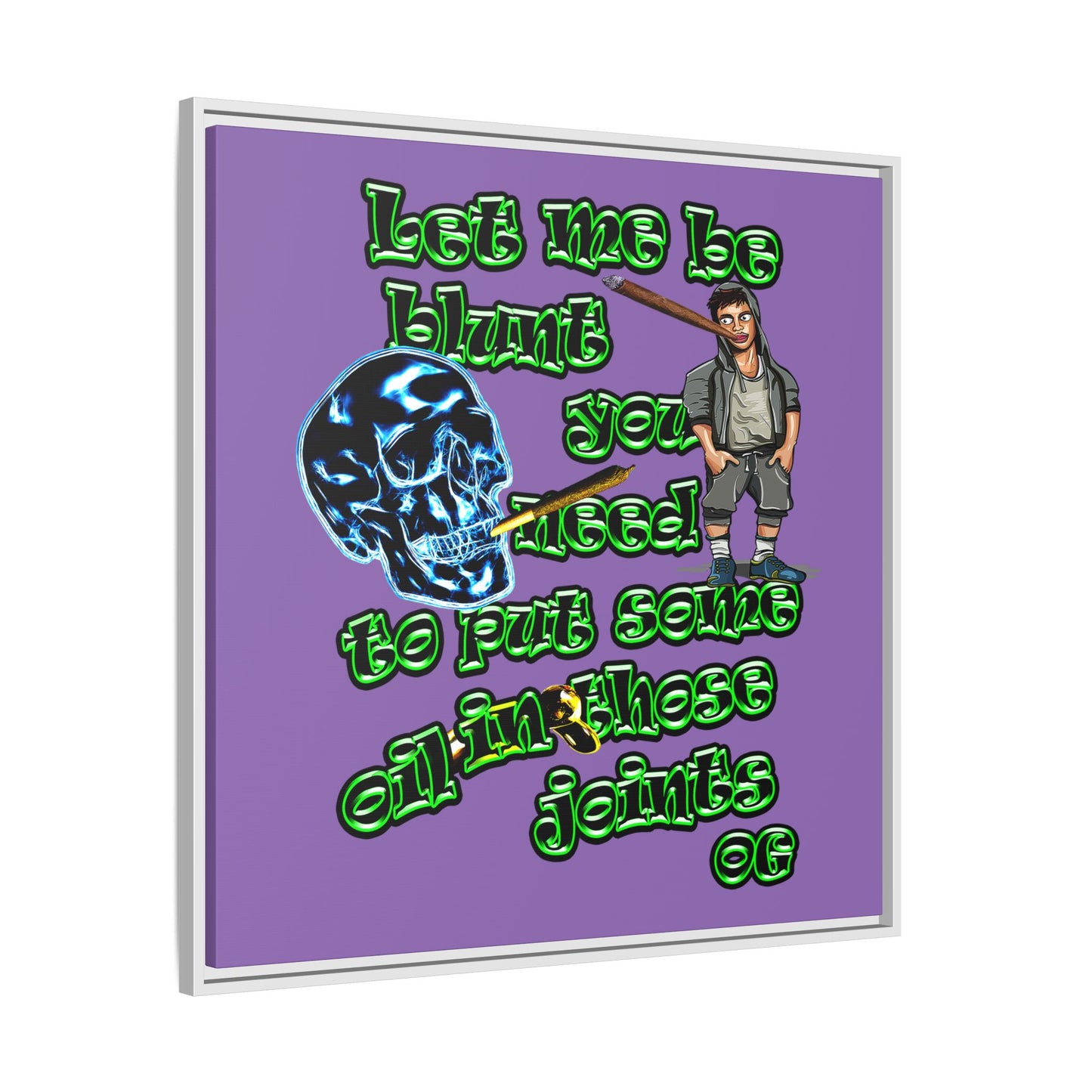 og - framed canvas art (light purple)